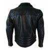 Real Leather Cross Zip Cow Hide Padded Mens Biker Jacket White Black Brando Vintage-Black