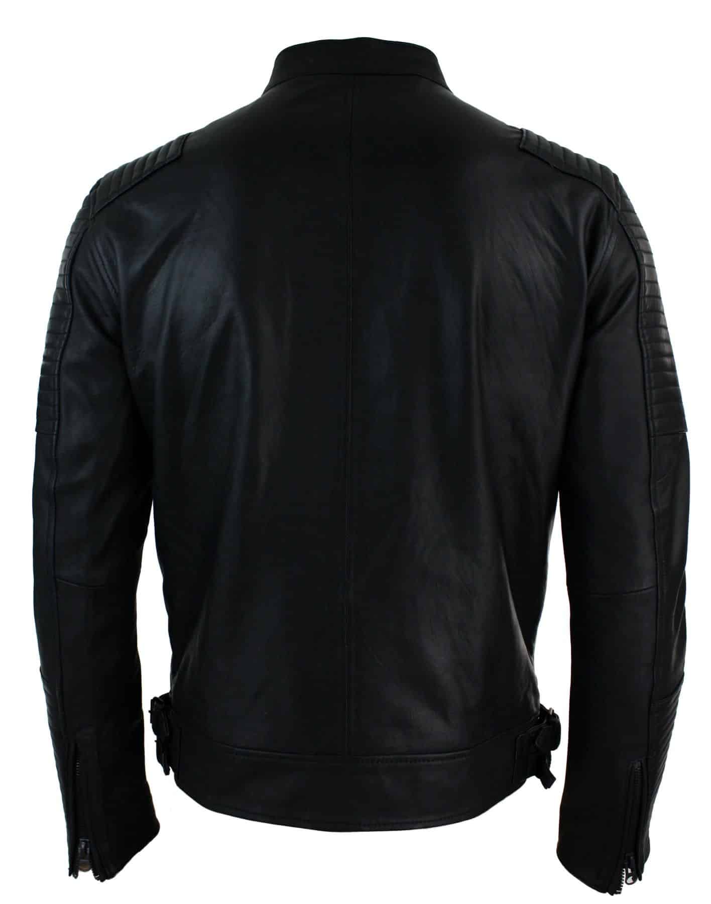 Black Slim Fit Leather jacket For Men