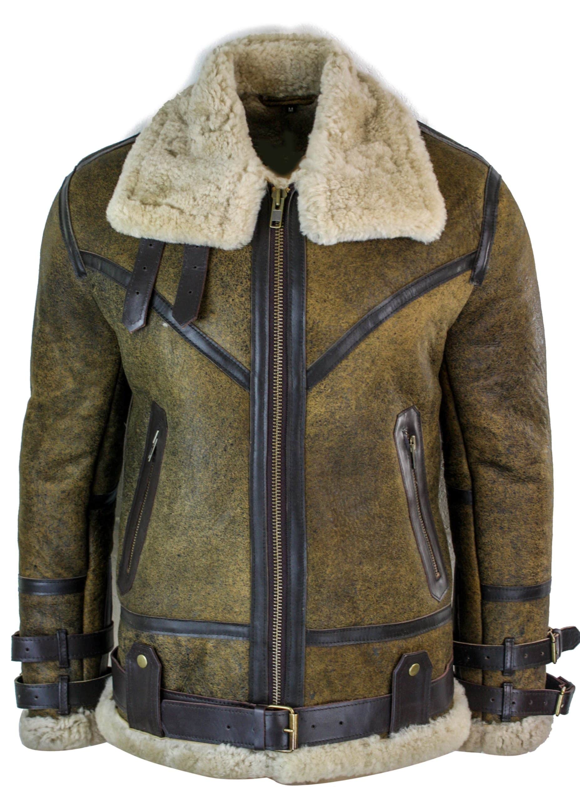 Infinity EK01 Mens Sherling Real Sheepskin Leather Viking Vintage RAF ...