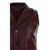 Mens Real Leather Tan Brown Black Smart Casual Gilet Waistcoat Vintage Retro-Burgundy