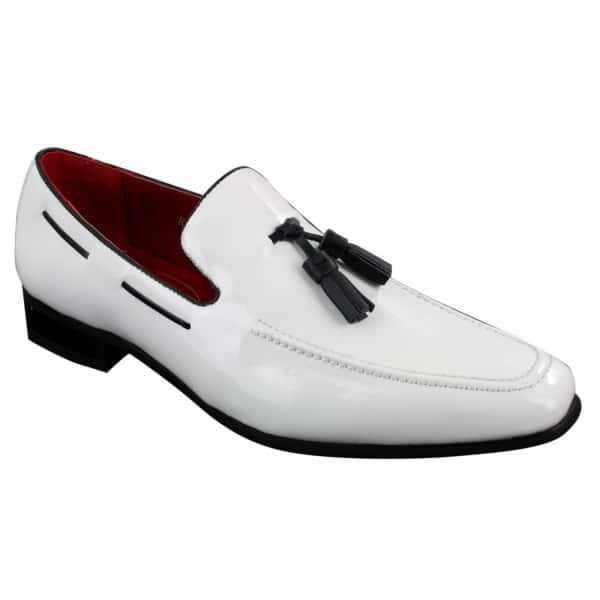 Mens Slip On Patent Shiny Tassle Driving Loafers Shoes Leather Smart Casual