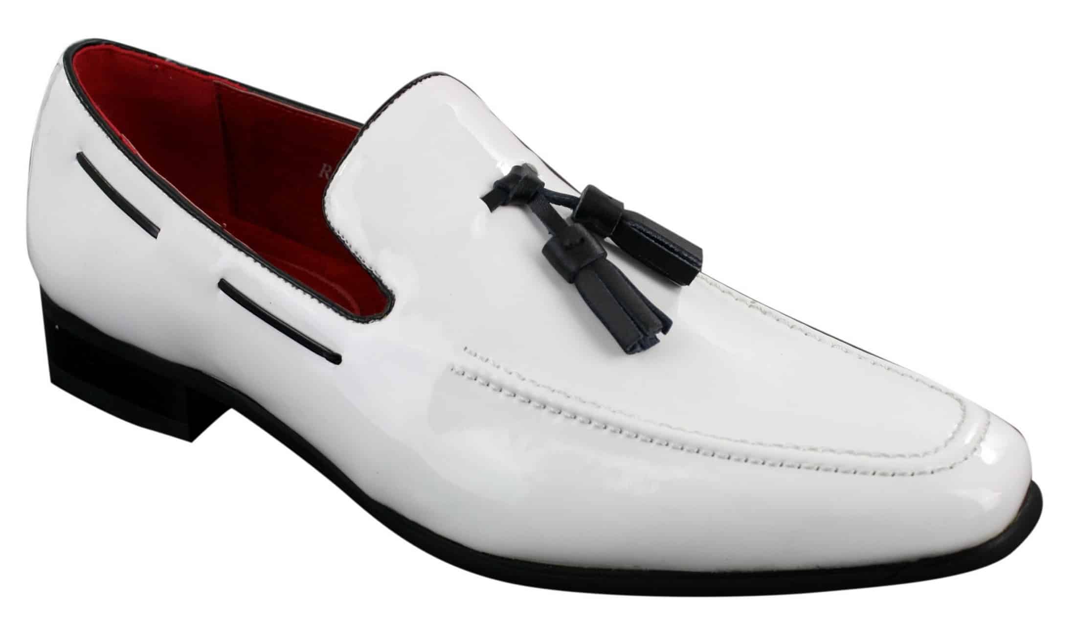Mens Slip On Patent Shiny Tassle Driving Loafers Shoes