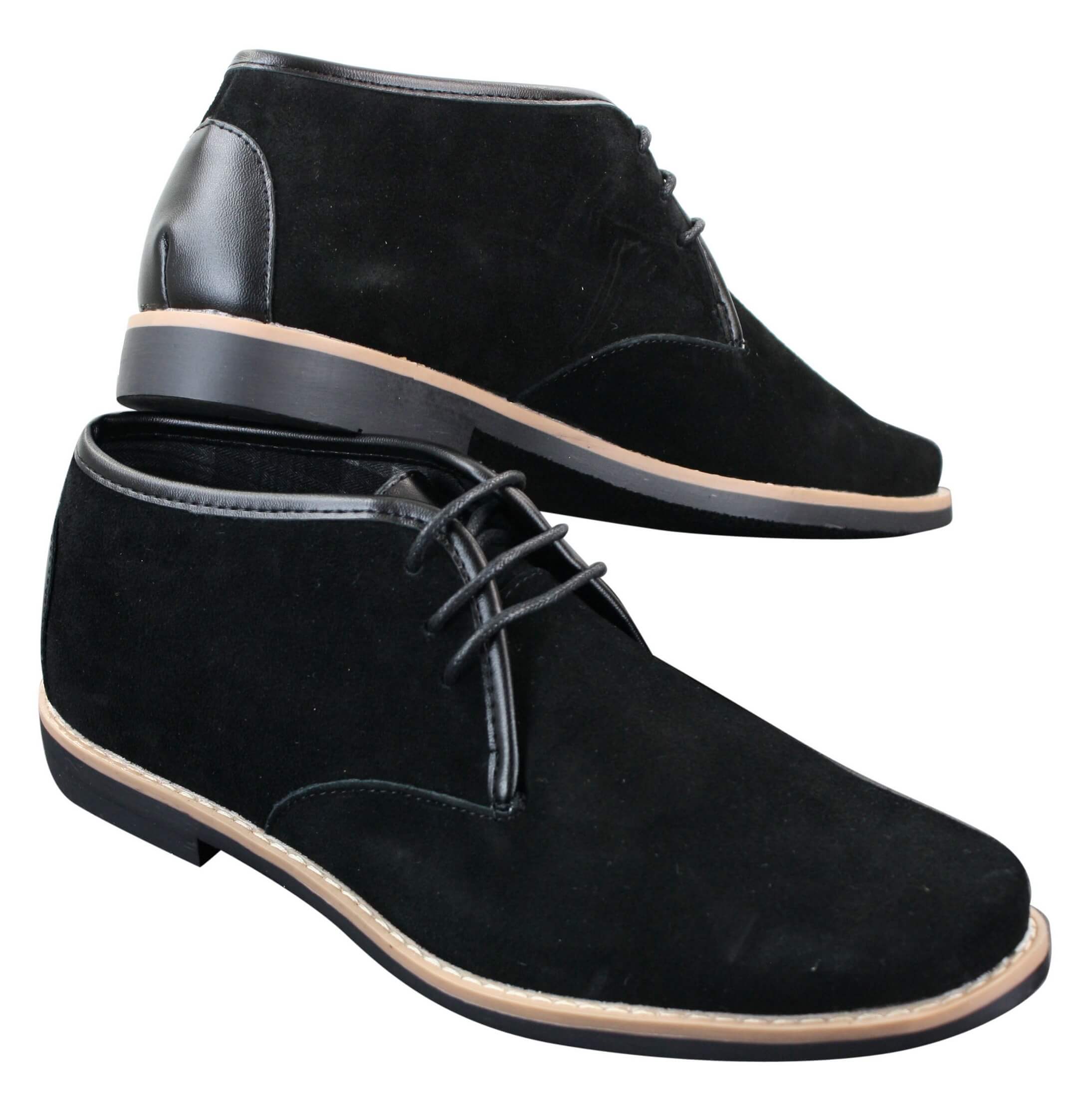 Elong K16 Mens Suede Low Ankle Chelsea Boots Laced Dessert Chukka Shoes Leather Inner Black Buy