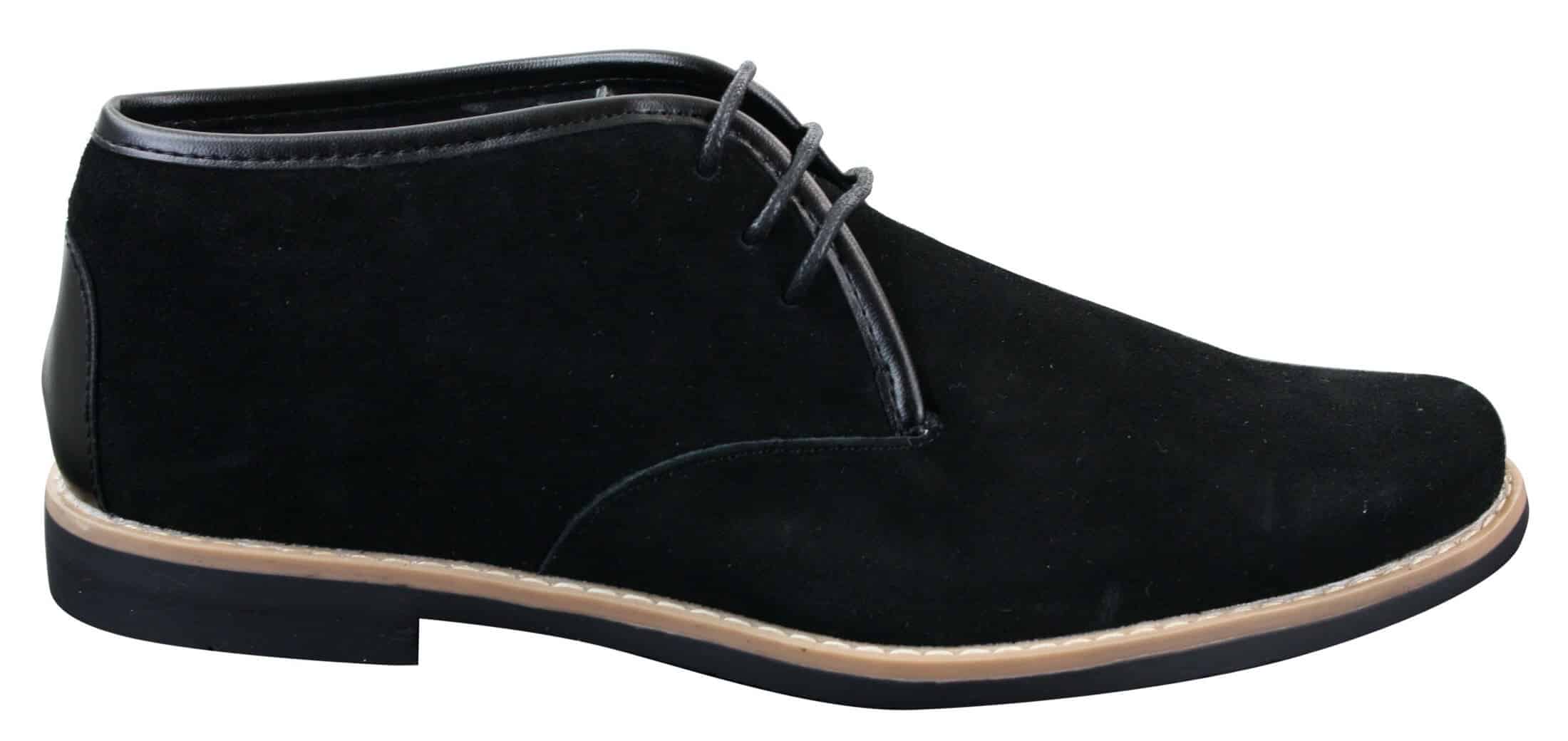 Elong K16 Mens Suede Low Ankle Chelsea Boots Laced Dessert Chukka Shoes Leather Inner Black Buy