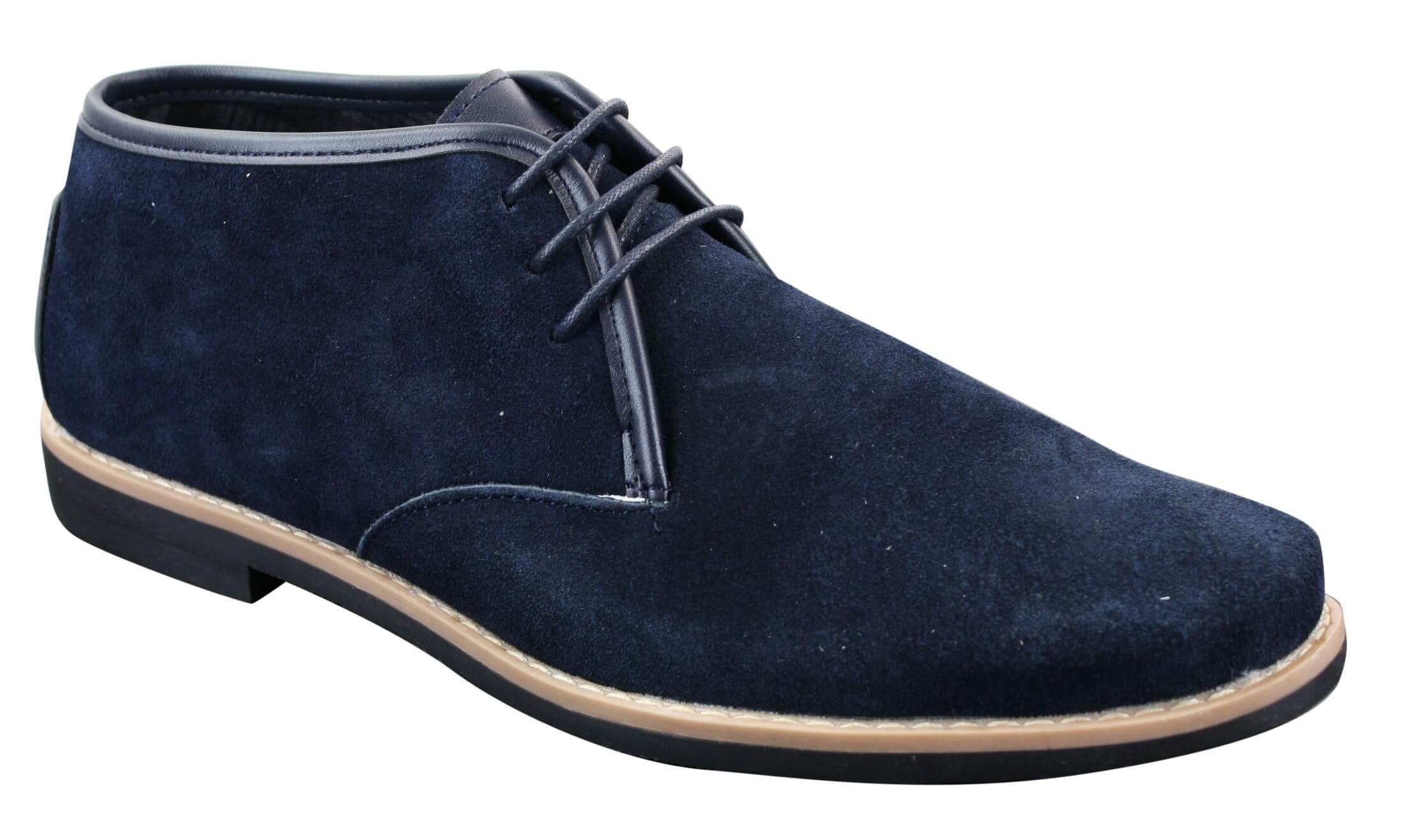 Elong K16 Mens Suede Low Ankle Chelsea Boots Laced Dessert Chukka Shoes Leather Inner Navy Buy