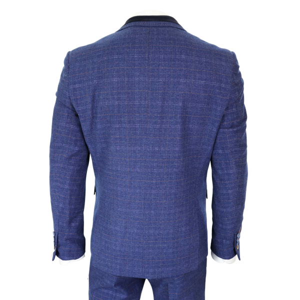 Cavani Kaiser - Men's Blue Tweed Check Suit