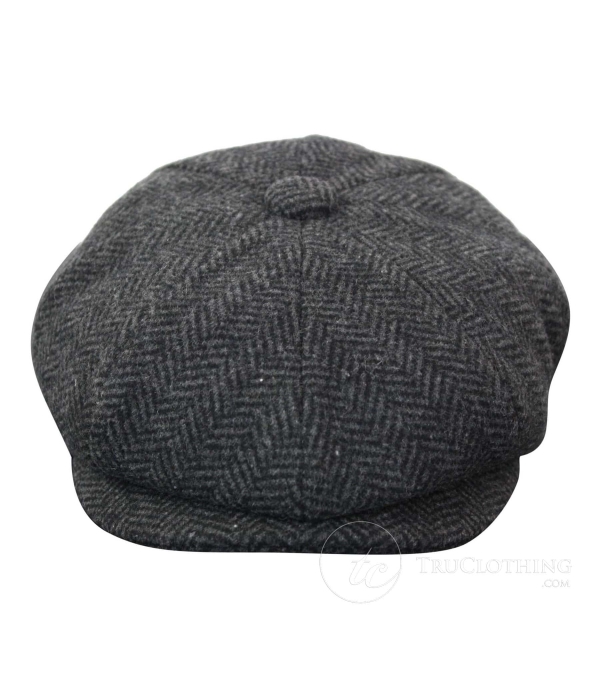 Kids Peaky Blinders Newsboy Tweed Herringbone 8 Panel Hat