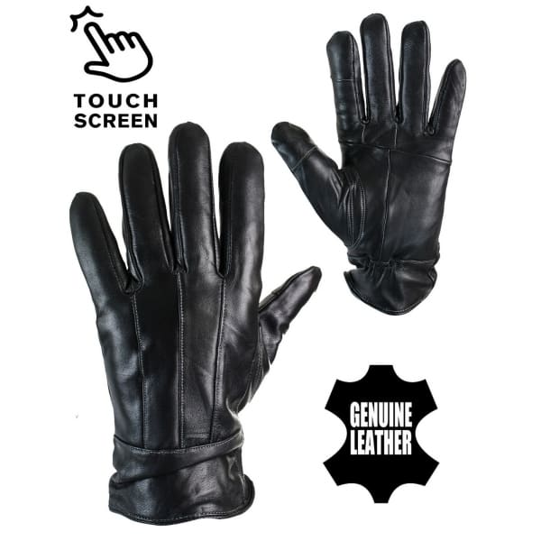 KK IMG 6059 Mens Real Leather Winter Gloves Thermal Lined Warm Driving Gift Touch Screen