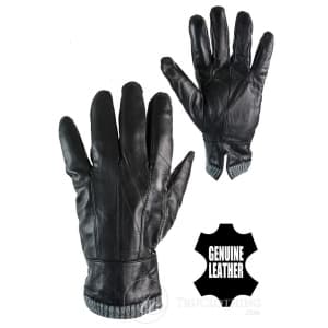 Ladies Warm Winter Gloves Dress Gloves Thermal Lining Geniune Leather  (WOMEN BLACK, Medium) 