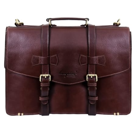 Real Leather Satchel Side Bag, Fits Laptops up to 17