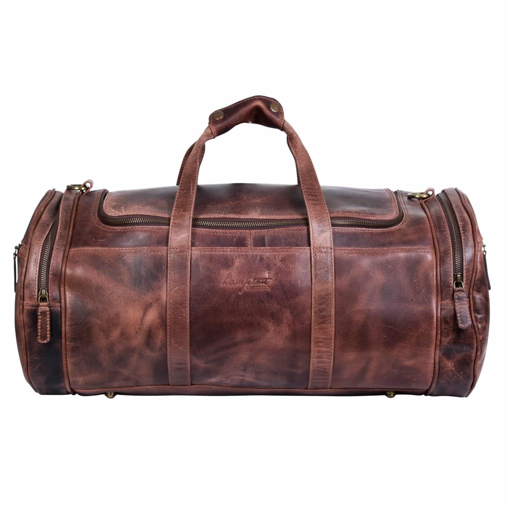 Mens Realy Leather Vintage Brown Duffle Bag Happy Gentleman