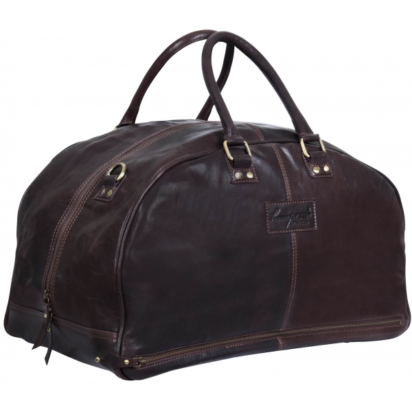 Mens Hand Made Real Leather Travel Bag - Brown