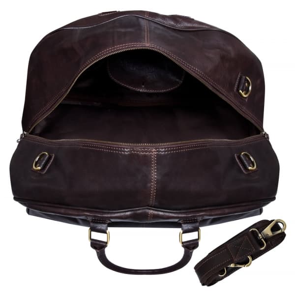 Genuine Leather Vintage Carry On Travel Bag - Brown