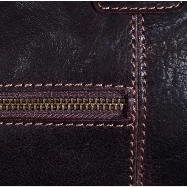 Genuine Leather Vintage Carry On Travel Bag - Brown