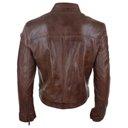 Lear Leather Classic Men's Biker Style Jacket - Brown: Buy Online ...