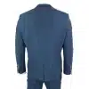 Marc Darcy Dion - Mens Blue Tan Brown 3 Piece Herringbone Tweed Check Vintage Tailored Fit Suit