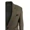 Mens Check Vintage Herringbone Tweed Grey Charcoal Blazer Jacket Fitted-Oak