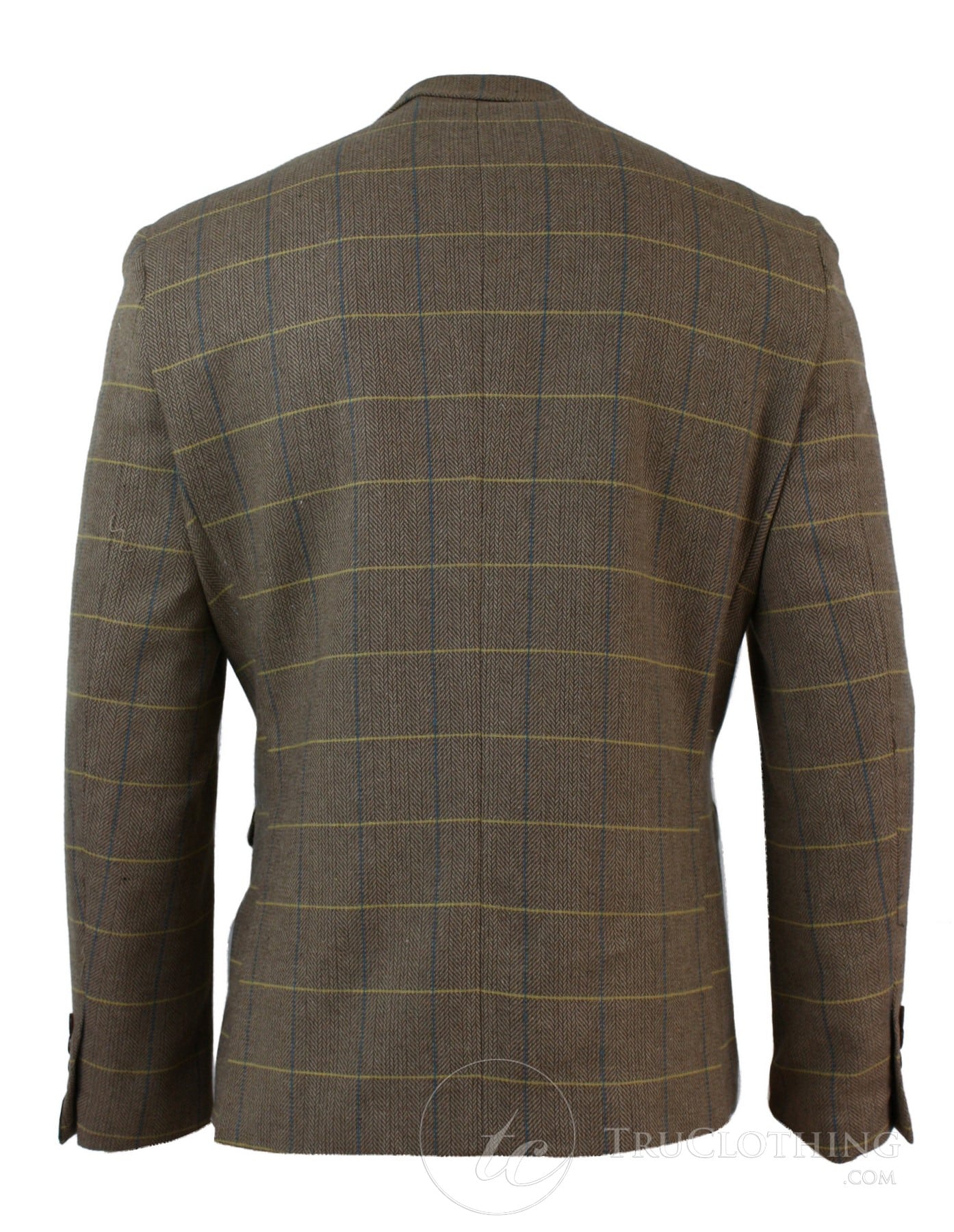Mens Check Vintage Herringbone Tweed Grey Charcoal Blazer Jacket Fitted ...