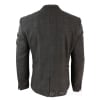 Mens Grey Check Herringbone Tweed Vintage Fit Blazer Jacket Blue Velvet Trim-Tan