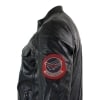 Aviatrix Real Leather Marker Mens Black Zip Jacket Badge Design Racing US Pilot Casual