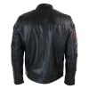 Aviatrix Real Leather Marker Mens Black Zip Jacket Badge Design Racing US Pilot Casual