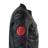 Aviatrix Real Leather Marker Mens Black Zip Jacket Badge Design Racing US Pilot Casual