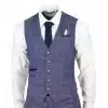 Mens Blue Check 3 Piece Suit - Cavani Matteo