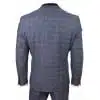 Mens Blue Check 3 Piece Suit - Cavani Matteo
