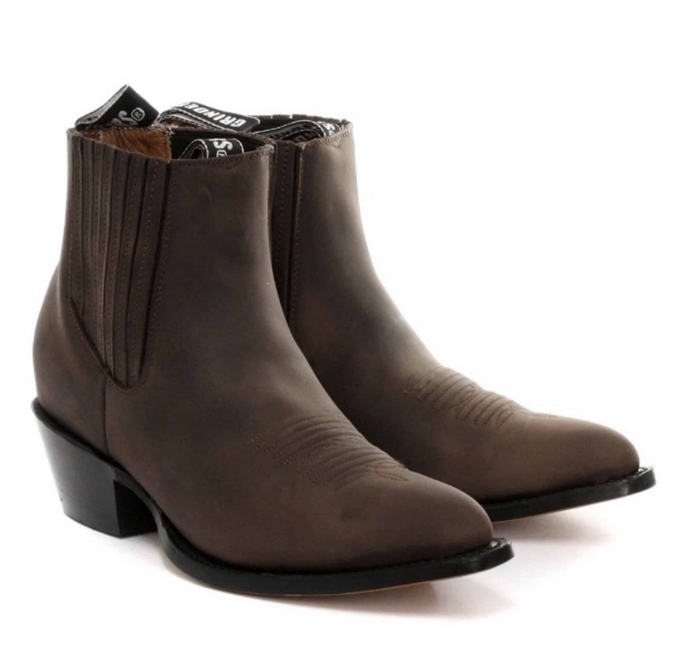 Grinders Men's Maverick Black Genuine Leather Ankle Boot Western Cowboy Boots 
