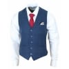 Men Blue Check Tweed Waistcoat - Cavani Carnegi
