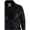 Real Leather Cross Zip Mens Biker Jacket Black Tailored Fit Retro Casual