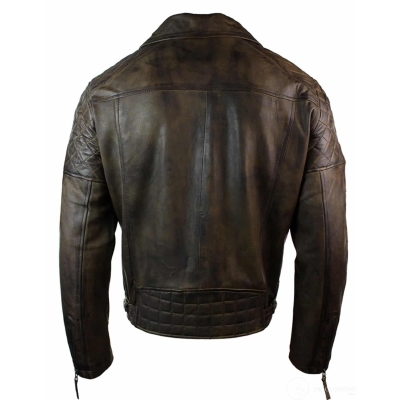 Real Leather Vintage Washed Brown Black Burgundy Blue Timber Mens Biker ...