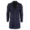 Men's 3/4 Wool Overcoat-Blue