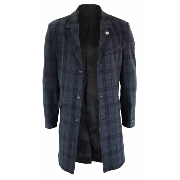Men's 3/4 Wool Overcoat-Grey