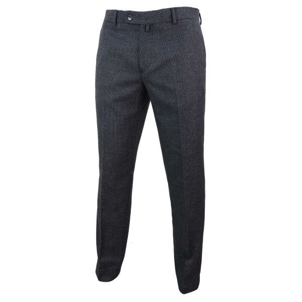Men's Black Tweed Vintage Trousers - STZ14