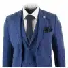 Men's Blue Herringbone 3 Piece Tweeed Suit - STZ11