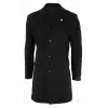 Men's Classic Wool Long Overcoat-Black