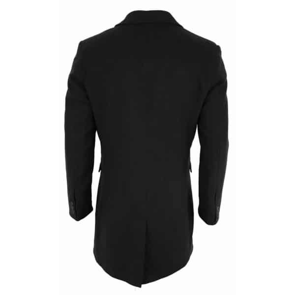 Men's Classic Wool Long Overcoat-Black