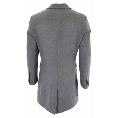 Men's Classic Wool Long Overcoat-Grey: Buy Online - Happy Gentleman