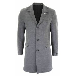 Men’s Classic Wool Long Overcoat-Grey
