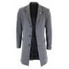 Men's Classic Wool Long Overcoat-Grey