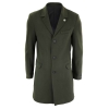 Men's Classic Wool Long Overcoat-Olive Green: Buy Online - Happy Gentleman