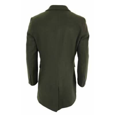 Men's Classic Wool Long Overcoat-Olive Green: Buy Online - Happy Gentleman
