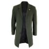 Men's Classic Wool Long Overcoat-Olive Green