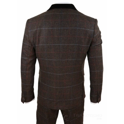 Men's Dark Brown Tweed Suit - Cavani Tommy: Buy Online - Happy Gentleman