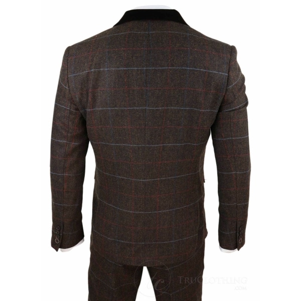 Men's Dark Brown Tweed Suit - Cavani Tommy
