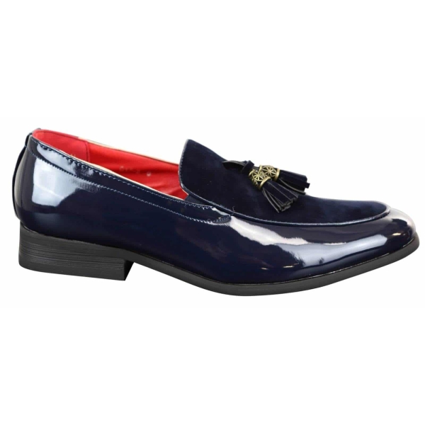 Men's Faux Patend and Suede Leather Loafers