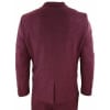 Men's Herringbone Wine Maroon 3 Piece Tweed Suit - STZ11
