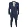 Men's Navy-Blue Tweed Check Suit - Paul Andrew Harvey