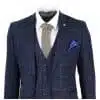 Men's Navy-Blue Tweed Check Suit - Paul Andrew Harvey